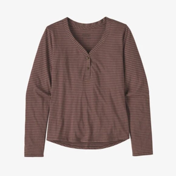 NEW Patagonia Mainstay Henley Long Sleeve Bumble Bee Stripe Dusky Top Shirt Tee - Picture 1 of 3